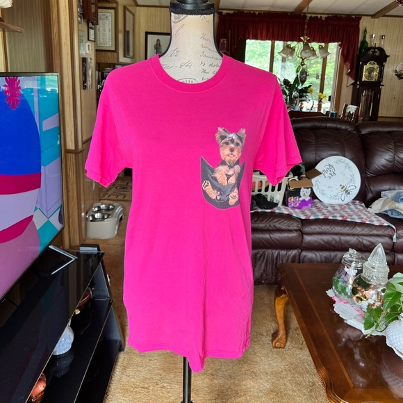 Woman’s Yorkie in my pocket tee shirt - Picture 13 of 16